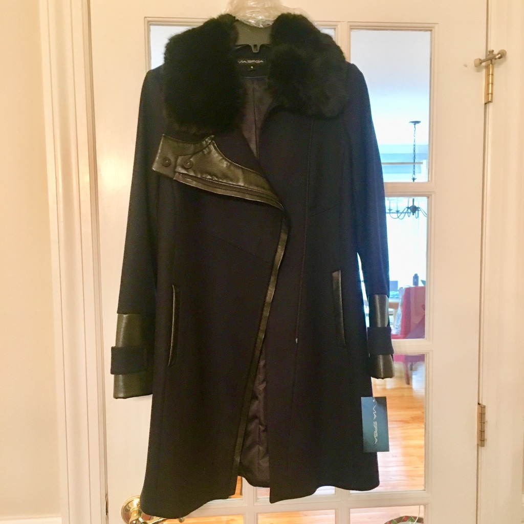 Via Spiga Navy Wool Coat